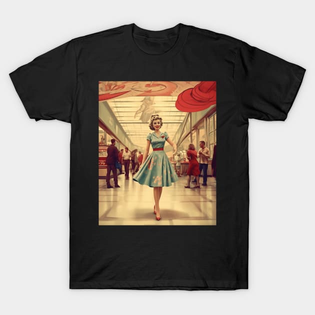 A Pin Up Girl at the Mall T-Shirt by goodoldvintage